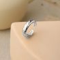 Simple Wide Twill Pattern 925 Sterling Silver Adjusatble Ring