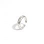 Simple Wide Twill Pattern 925 Sterling Silver Adjusatble Ring