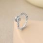 Fashion Triple Lines Cross Knot 925 Sterling Silver Ring