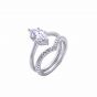 Masculine Double CZ Oval V 925 Sterling Silver Ring
