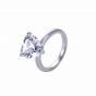 Wedding Heart Created Diamond 925 Sterling Silver Promise Ring