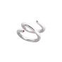 Fashion Red CZ Winding  Spiral 925 Sterling Silver Adjustable Ring