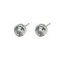 Geometry round white CZ 925 Sterling Silver Stud Earrings