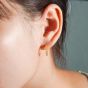 Minimalism Letter C Shape 925 Sterling Silver Hoop Earrings