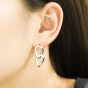 Boucles d'oreilles pendantes en argent sterling 925 à double boucle décontractée