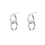 Casual Twist Double Loop 925 Sterling Silver Dangling Earrings