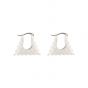 Fashion Rivet Women Bag 925 Sterling Silver Hoop Earrings