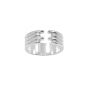 Fashion Geometry Lines Регулируемое кольцо из стерлингового серебра 925 пробы