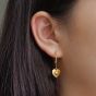 Deux façons de porter des boucles d'oreilles pendantes en argent sterling 925 avec un cœur rose pour fille