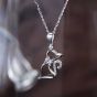 Fashion Sweet Cat Pet CZ 925 Sterling Silver Necklace