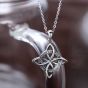 Fashion Vintage Clover Knot CZ 925 Sterling Silver Necklace