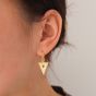 Boucles d'oreilles créoles en argent sterling 925 avec triangle creux géométrique