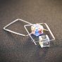 Colorful Cube Austrian Crystal 925 Sterling Silver Square Hoop Earrings