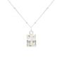 Fashion Geometry Fading Color Radiant CZ 925 Sterling Silver Necklace