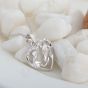 Young Girl Holding Horses Head CZ Trendy 925 Sterling Silver Necklace