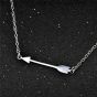 White Cupid's Arrow True Love Trendy 925 Sterling Silver Necklace Women