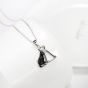 Black White Pet Dog Cat Trendy 925 Sterling Silver Necklace