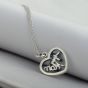 White Heart Flying Butterfly Vintage Thai 925 Sterling Silver Necklace