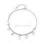 Fashion Dangle Silver Bean 925 Sterling Silver Double Layer Foot Anklet