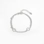 Asymmetry Rope Curb Puffed Chain Sunflower 925 Sterling Silver Bracelet
