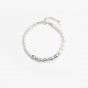 Asymmetry Oval Natural Pearls Beads 925 Sterling Silver Bracelet