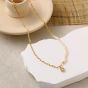 Irregular Natural Pearls Round CZ 925 Sterling Silver Necklace