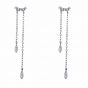 Elegant CZ Waterdrop Tassels 925 Sterling Silver Dangling Earrings