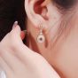Boucles d'oreilles pendantes en argent sterling 925 rondes avec tourmaline rouge naturelle naturelle