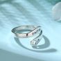 Cross FAITH Christian Bless Women 925 Sterling Silver Adjustable Ring
