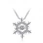 Мода подарок снег цветок белый CZ 925 стерлингового серебра ожерелье