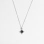 Elegant Black CZ Rhombus 925 Sterling Silver Necklace