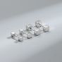 Geometry Double Cube Square Barbell Screw 925 Sterling Silver Stud Earrings
