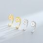 Women CZ Sun Sunshine Hook 925 Sterling Silver Stud Earrings