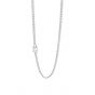 Simple Curb Chain Round Zircon 925 Sterling Silver Necklace