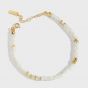 Casual Gold Shell Beads Wampum 925 Sterling Silver Bracelet