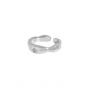 Holiday CZ Sunshine Irregular 925 Sterling Silver Adjustable Ring
