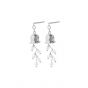 New Shell Pearls Lily of the Valley Flower 925 Sterling Silver Dangling Earrings