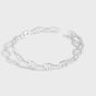 Shiny Puffed SOLID Mariner Chain 925 Sterling Silver Open Bangle