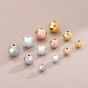 Fashion Round Football Shape 925 Sterling Silver DIY Spacer Bead Caps