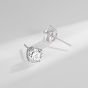 Classic Four Claw Round CZ 925 Sterling Silver Stud Earrings