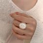 Classic Relief Girl Queen Portrait 925 Sterling Silver Adjustable Ring