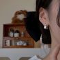 Women Bag Shape 925 Sterling Silver Hoop Earrings