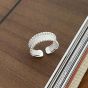 Casual Beads Wave Wide 925 Sterling Silver Adjustable Ring