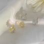 Beautiful CZ Daisy Flower 925 Sterling Silver Stud Earrings
