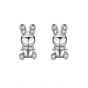 Cute Animal CZ Bunny Rabbit 925 Sterling Silver Stud Earrings