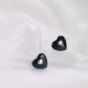 Fashion Black Heart 925 Sterling Silver Stud Earrings