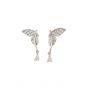 Holiday Micro Setting CZ Flying Butterfly 925 Sterling Silver Stud Earrings