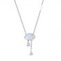Office White Shell Cloud Rain Lighting 925 Sterling Silver Necklace/Stud Earrings