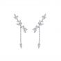 Elegant CZ Flowers Tassels 925 Sterling Silver Climbing Earrings