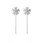 Beautiful CZ Flowers Tassels 925 Sterling Silver Dangling Earrings